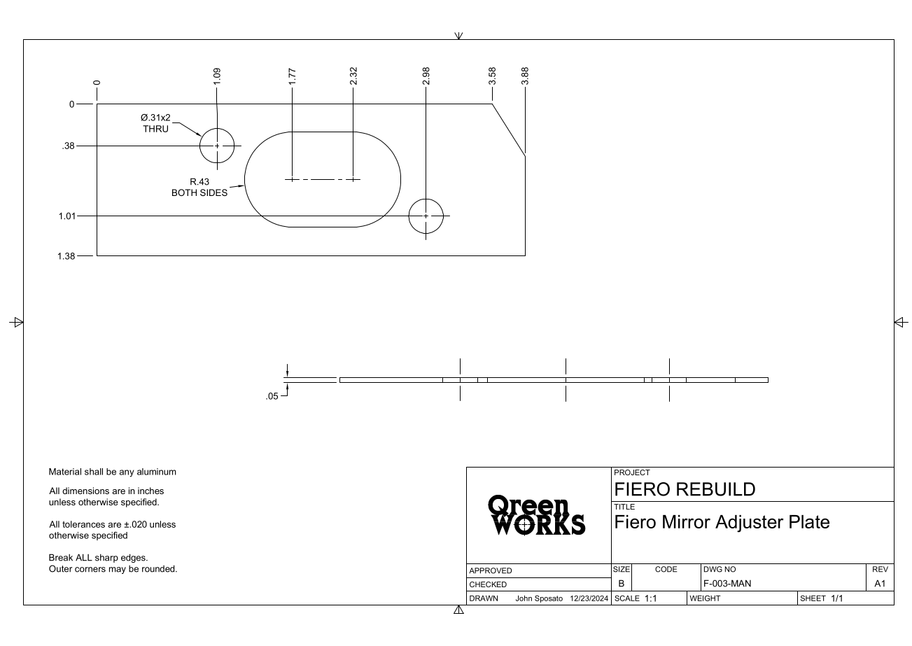 Pontiac Fiero Side Mirror Fix