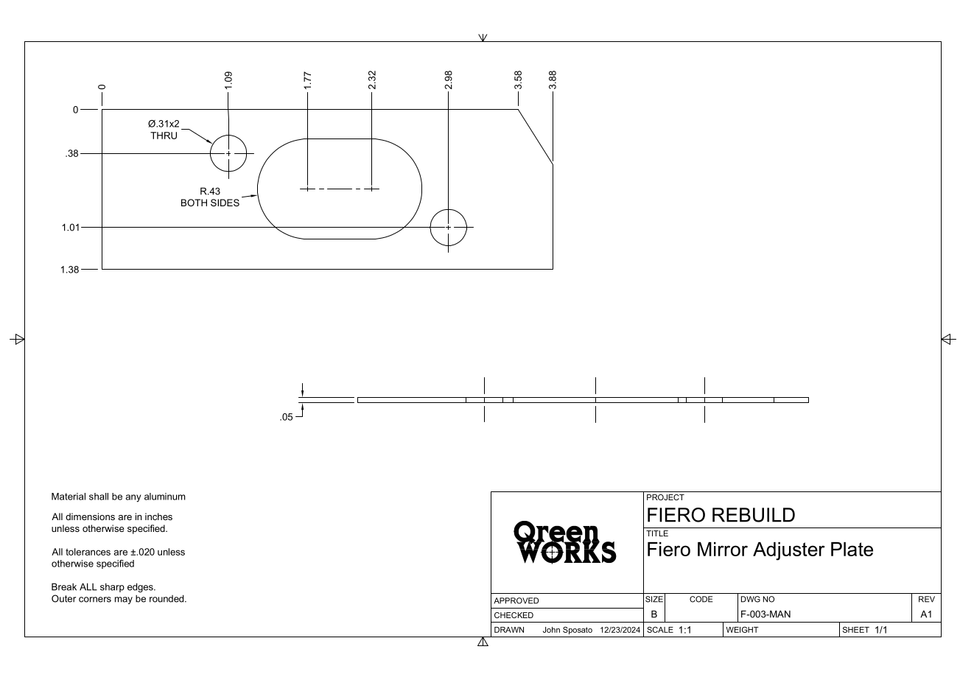 Pontiac Fiero Side Mirror Fix